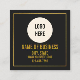 Moderne schwarze Logo-QR-Code-Scan-Website  Quadratische Visitenkarte
