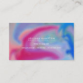 Moderne schwarze Luxe Regenbogenholografie Busine Visitenkarte (Rückseite)