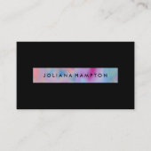 Moderne schwarze Luxe Regenbogenholografie Busine Visitenkarte (Vorderseite)