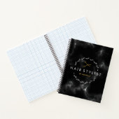 Moderne schwarze Marmorhaare Notizblock (Innenseite)