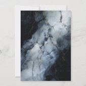 Moderne Schwarze Marmorhochzeit Einladung (Rückseite)