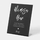 Moderne schwarze Mimosa-Bar Sockelschild (Vorderseite)