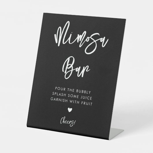 Moderne schwarze Mimosa-Bar Sockelschild (Vorderseite)