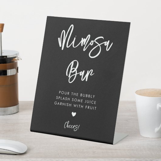 Moderne schwarze Mimosa-Bar Sockelschild (In SItu)