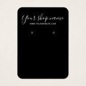 Moderne schwarze Minimal-Script-Ohrhänger-Display- (Vorderseite)