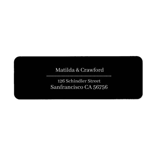 Moderne Schwarze minimale Script-Rücksendeadresse (Vorne)