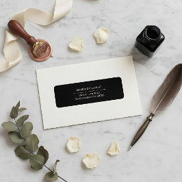 Moderne Schwarze minimale Script-Rücksendeadresse