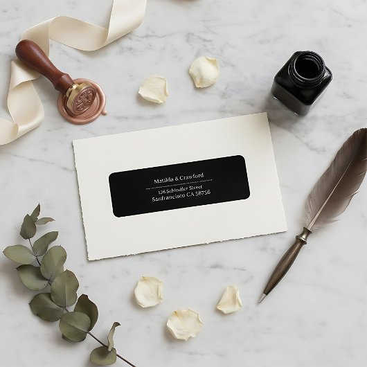 Moderne Schwarze minimale Script-Rücksendeadresse