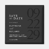 Moderne schwarze minimalistische Hochzeit Magnet (Vorne)