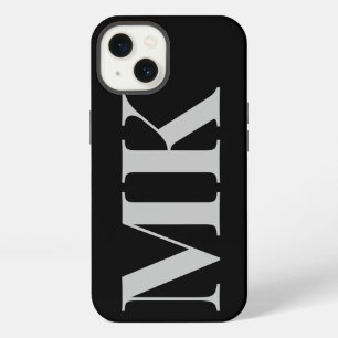 Moderne schwarze minimalistische Initialen aus Ste iPhone 13 Hülle