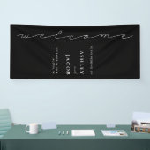 Moderne Schwarze Minimalistische Schrift Begrüßung Banner (Messe)