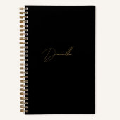 Moderne Schwarze Minimalistische und schicke Goldk Notizblock (Vorderseite)