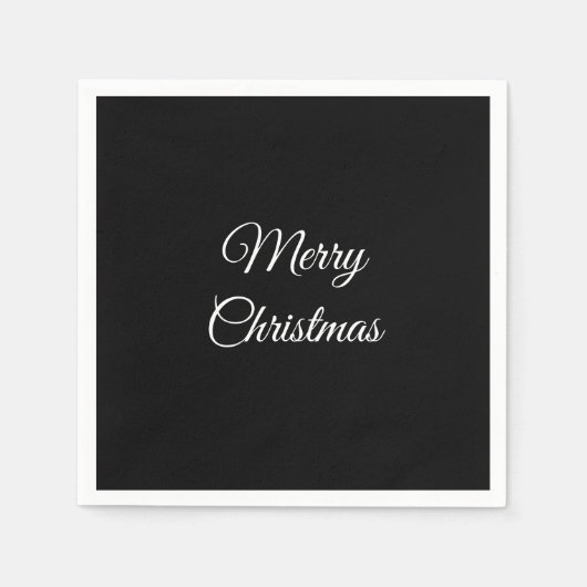Moderne schwarze minimalistische Weihnachtsfeierta Serviette (Vorderseite)