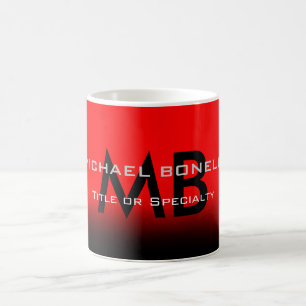 Moderne schwarze Monogramm-Initialen Kaffeetasse