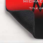 Moderne schwarze Monogramm-Initialen Mousepad (Ecke)