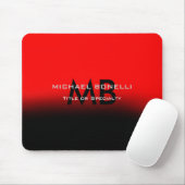 Moderne schwarze Monogramm-Initialen Mousepad (Mit Mouse)