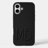 Moderne Schwarze Monogramm-Initialen zeitgemäß Case-Mate iPhone Hülle (Rückseite)