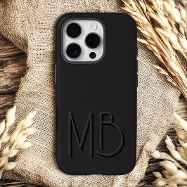 Moderne Schwarze Monogramm-Initialen zeitgemäß iPhone 16 Pro Hülle