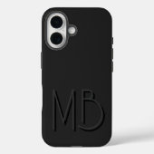 Moderne schwarze Monogramm-Initialen zeitgenössisc Case-Mate iPhone Hülle (Rückseite)