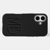 Moderne schwarze Monogramm-Initialen zeitgenössisc Case-Mate iPhone Hülle (Rückseite (Horizontal))