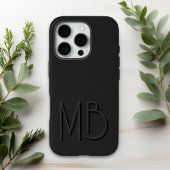 Moderne schwarze Monogramm-Initialen zeitgenössisc iPhone Hülle