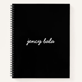 Moderne schwarze Monogramm-Name-Gestaltung Notizblock