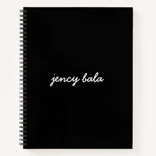 Moderne schwarze Monogramm-Name-Gestaltung Notizblock (Vorderseite)