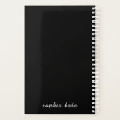 Moderne schwarze Monogramm-Name-Gestaltung Planer (Rückseite)