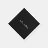 Moderne schwarze Monogramm-Schrift-Design Serviette (Ecke)