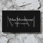 Moderne schwarze Monogramm Visitenkarte<br><div class="desc">Moderne und elegante Monogramm-Visitenkarte</div>