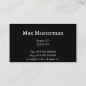 Moderne schwarze Monogramm Visitenkarte (Rückseite)