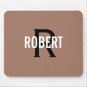 Moderne schwarze Monogrammnamen von Männern Mousepad