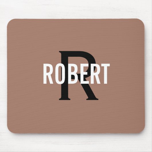 Moderne schwarze Monogrammnamen von Männern Mousepad (Vorne)