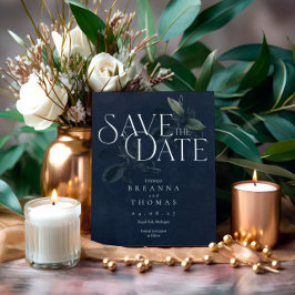 Moderne schwarze Moody Botanisch Save the Date