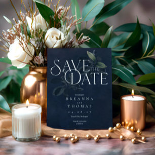 Moderne schwarze Moody Botanisch Save the Date