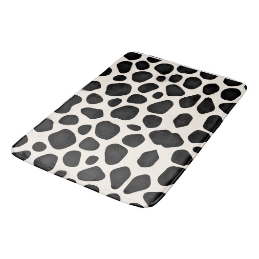 Moderne schwarze Musterdesigns Badematte (Schrägansicht)