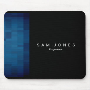 Moderne schwarze N blaue Pixel Mousepad