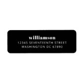 Moderne Schwarze Nachname-Rücksendeadresse (Vorne)