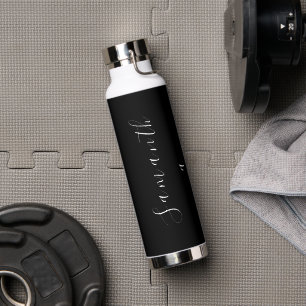 Moderne schwarze Namensschrift Elegant Trinkflasche