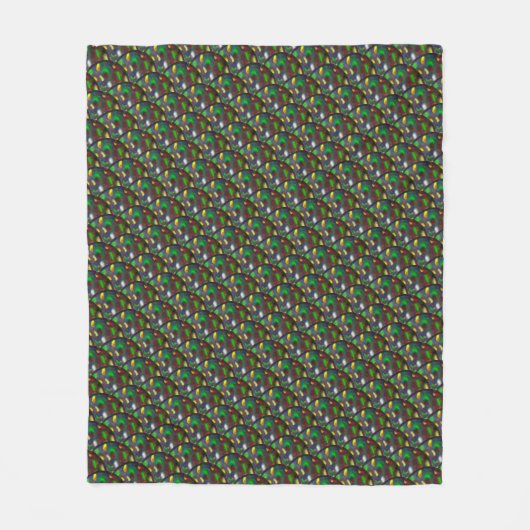 Moderne schwarze Opal-Schmuckmuster Fleecedecke (Vorderseite)