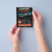 Moderne schwarze Orange-Autodetailing-Service Flyer (Gruppe)