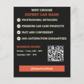 Moderne schwarze Orange-Autodetailing-Service Flyer (Hinten)