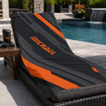 Moderne schwarze orange geometrische Namenssportar