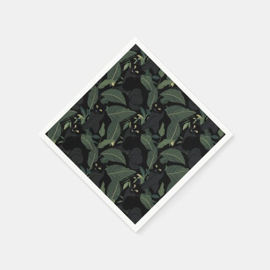 Moderne schwarze Panther Serviette (Ecke)