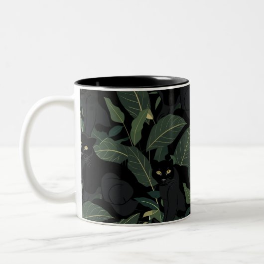 Moderne schwarze Panther Zweifarbige Tasse (Links)
