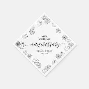Moderne schwarze Papiertischdecke für den 10. Hoch Serviette