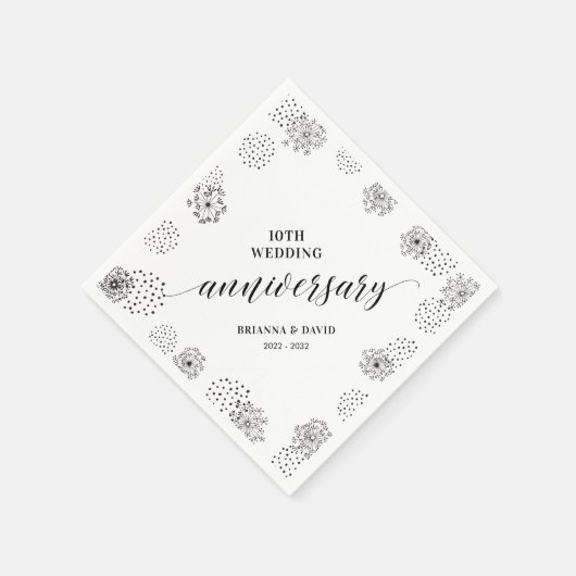 Moderne schwarze Papiertischdecke für den 10. Hoch Serviette (Ecke)