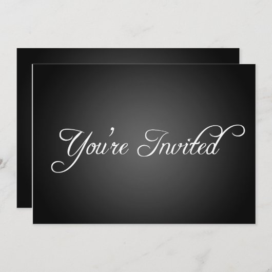 Moderne schwarze Party Einladung (Vorne/Hinten)