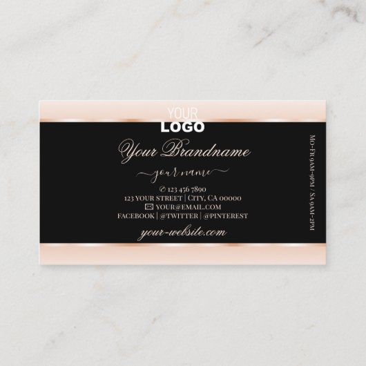 Moderne schwarze Pastellfarben Rosa Ombre Oval Rah Visitenkarte