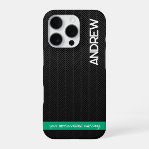 Moderne schwarze personalisierte iPhone-Hülle mit iPhone 16 Pro Hülle